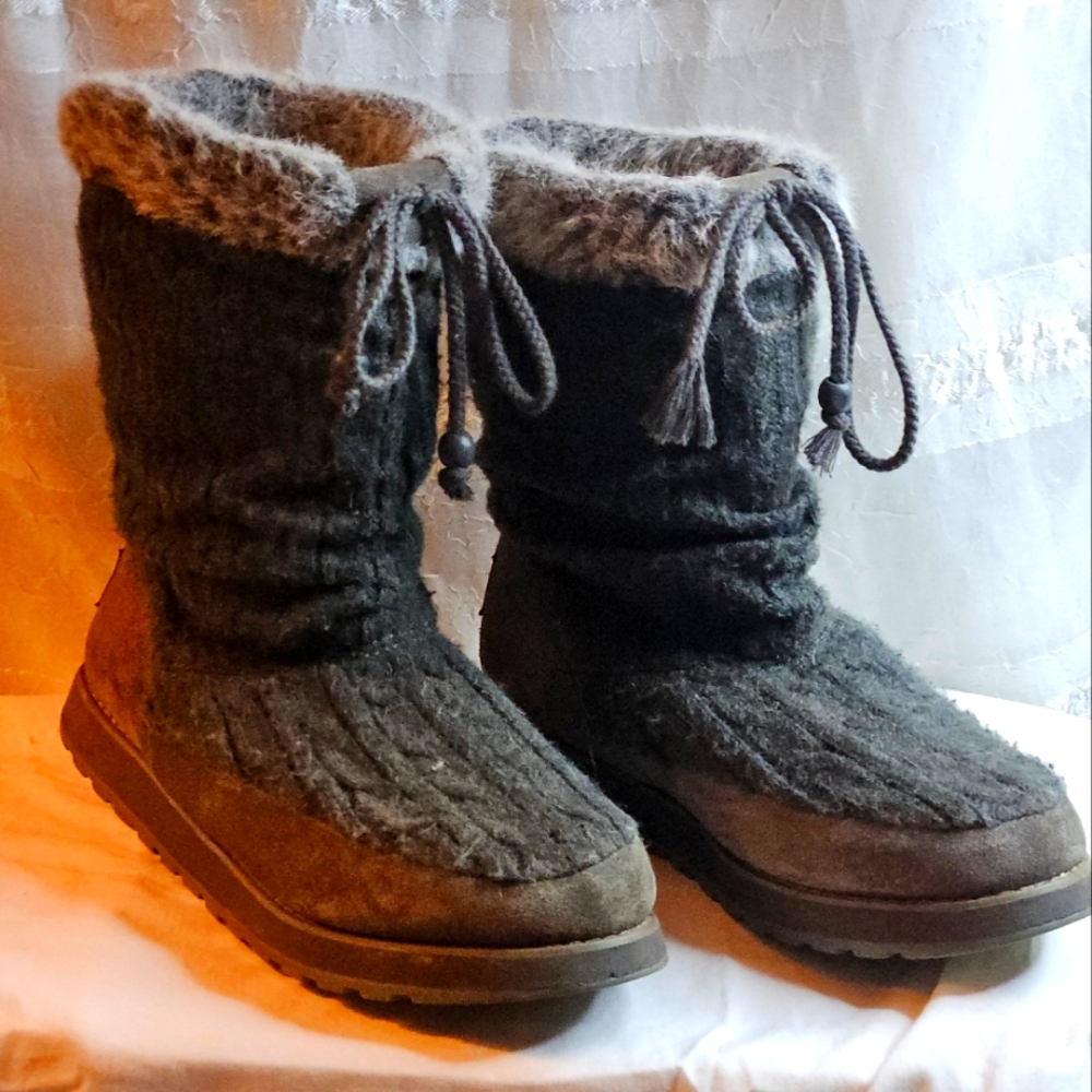 Women's Sketchers Faux Fur Blur Boho Sweater Boots Sz 10